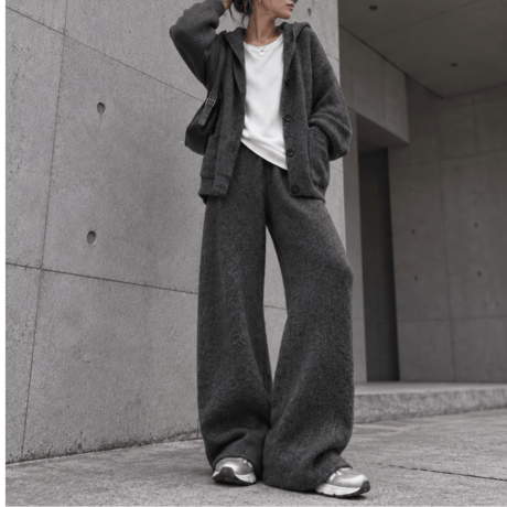 フーディーニットSET UP 【DARK GRAY】