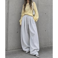 タックワイドスウェットパンツ 【MELANGE WHITE】