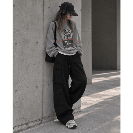 BIGプルオーバー "GRAPHIC" 【CHARCOAL】