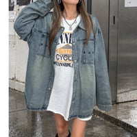 ヴィンテージウォッシュワイドデニムシャツ
