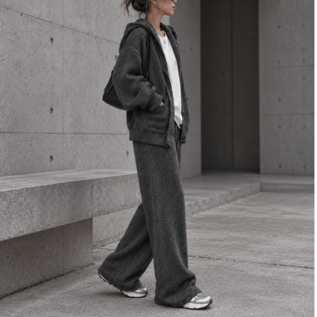 フーディーニットSET UP 【DARK GRAY】