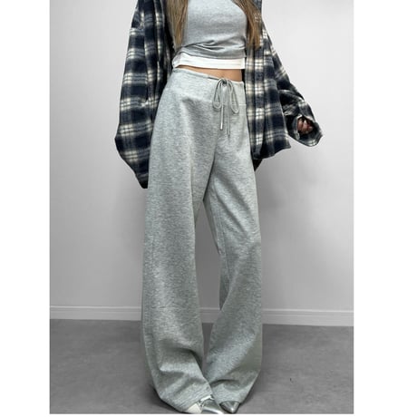 ストレートワイドスウェットパンツ 裏起毛ver. 【GRAY】
