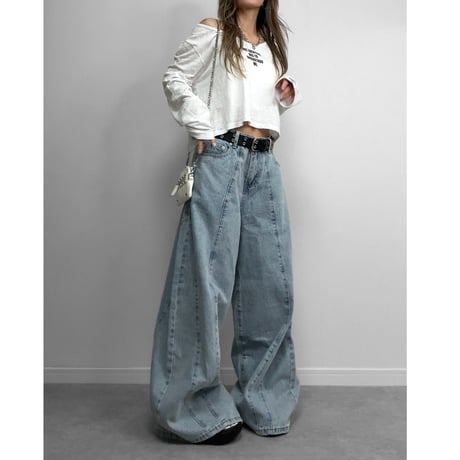 スラブシアーロゴクロップドロンT 【WHITE】