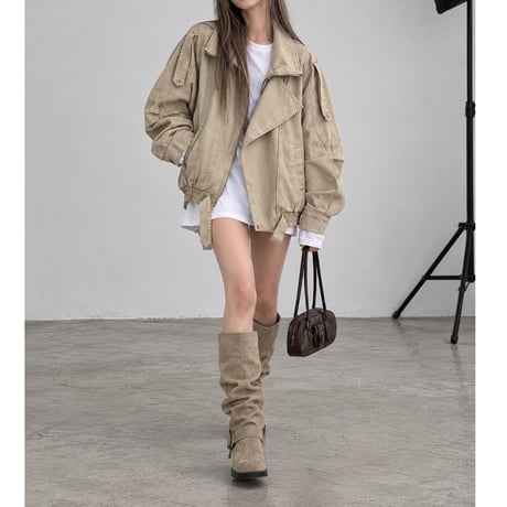 ヴィンテージウォッシュミリタリーJK 【BEIGE】