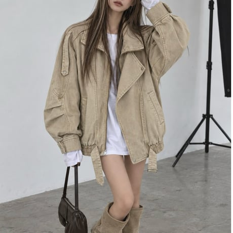 ヴィンテージウォッシュミリタリーJK 【BEIGE】