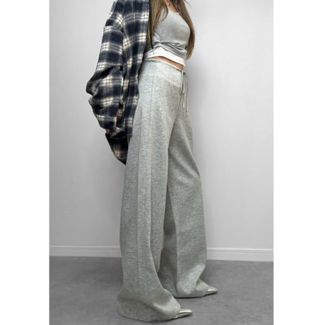 ストレートワイドスウェットパンツ 裏起毛ver. 【GRAY】