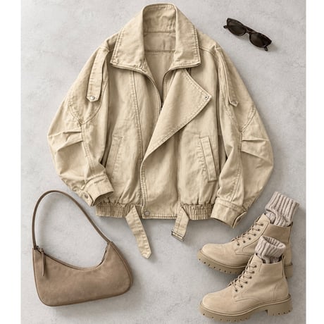 ヴィンテージウォッシュミリタリーJK 【BEIGE】