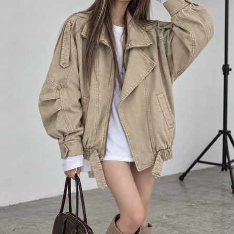 ヴィンテージウォッシュミリタリーJK 【BEIGE】