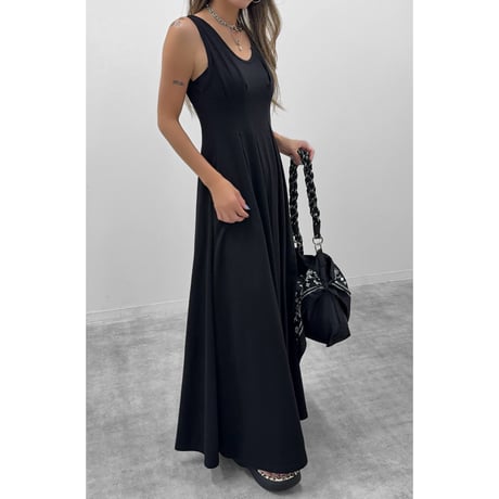 タックフレアワンピース 【BLACK】