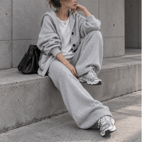 フーディーニットセットアップ【LIGHT GRAY】