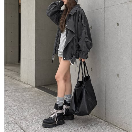 ヴィンテージウォッシュミリタリーJK 【CHARCOAL】
