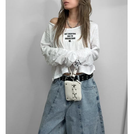 スラブシアーロゴクロップドロンT 【WHITE】