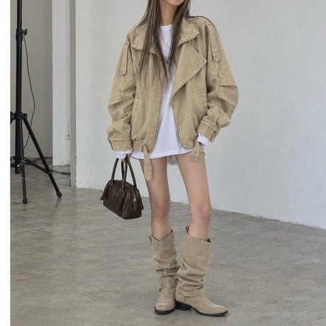 ヴィンテージウォッシュミリタリーJK 【BEIGE】