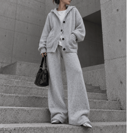 フーディーニットセットアップ【LIGHT GRAY】