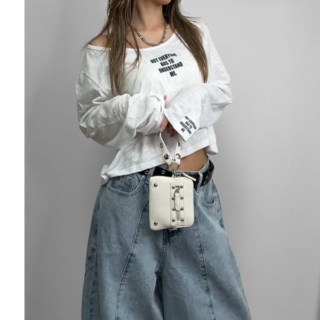 スラブシアーロゴクロップドロンT 【WHITE】
