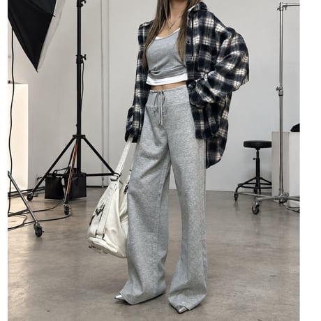 ストレートワイドスウェットパンツ 裏起毛ver. 【GRAY】