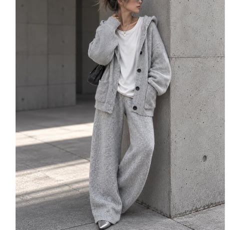 フーディーニットセットアップ【LIGHT GRAY】