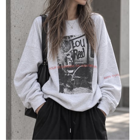 BIGプルオーバー"GRAPHIC" 【MELANGE WHITE】