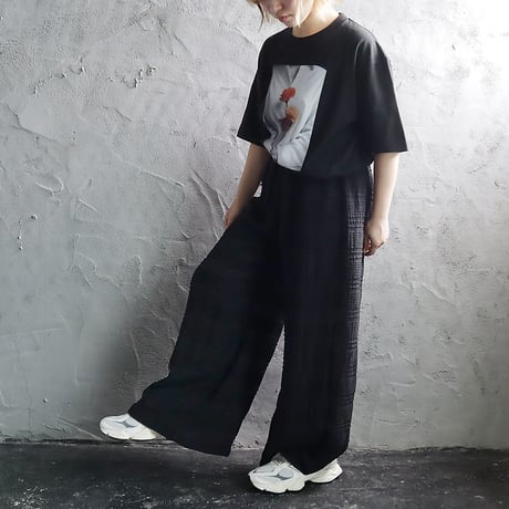 .less wide straight pants (black)