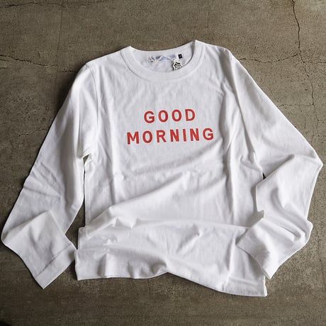 R&D.M.Co- GOOD MORNING L/T-shirt (white)[black/red]