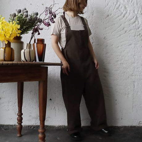 ànuke cotton wide salopette (brown)