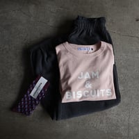 R&D.M.Co- JAM&BISCUITS L/T-shirt (pink x white)