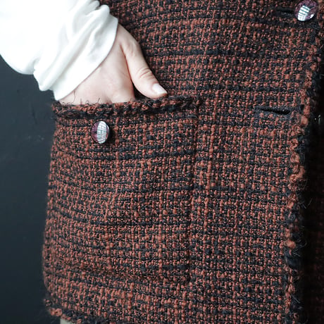 NOTA fancy tweed gillet (brown)