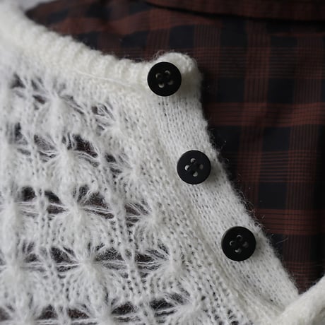 ànuke pattern Knit tanktop (ivory/gray)