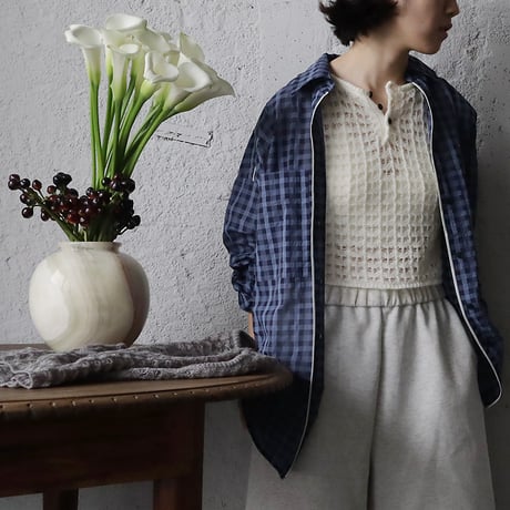 ànuke pattern Knit tanktop (ivory/gray)