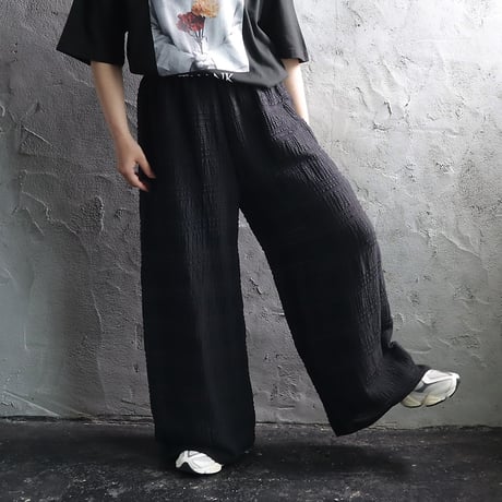 .less wide straight pants (black)