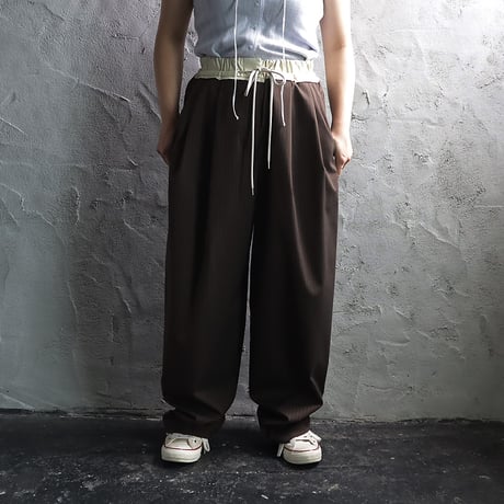 ànuke bicolor stripe pants (brown)