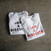 R&D.M.Co- JAM&BISCUITS L/T-shirt (white)[black/red]