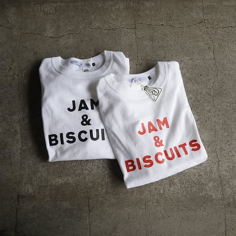 R&D.M.Co- JAM&BISCUITS L/T-shirt (white)[black/red]