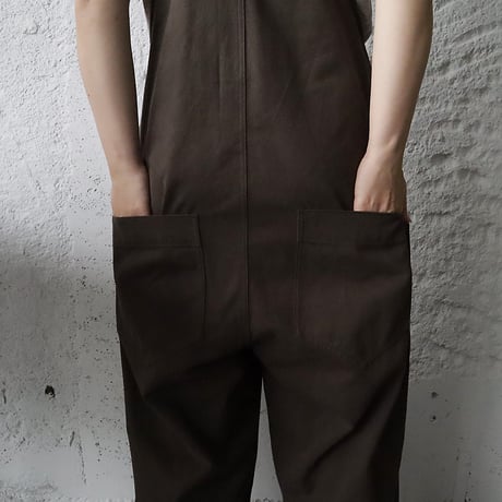 ànuke cotton wide salopette (brown)