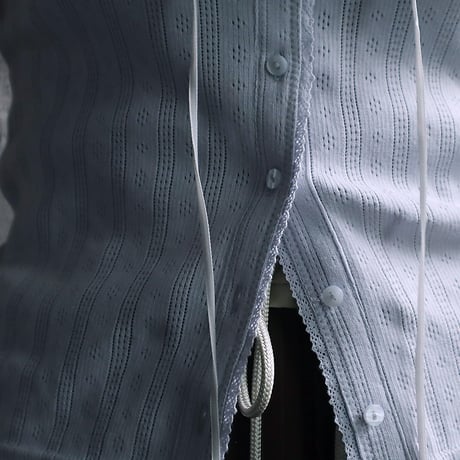 ànuke cut lace tanktop (iceblue)
