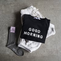 R&D.M.Co- GOOD MORNING L/T-shirt (black x white)