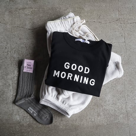 R&D.M.Co- GOOD MORNING L/T-shirt (black x white)