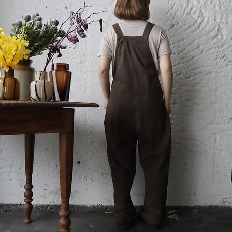 ànuke cotton wide salopette (brown)