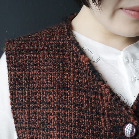 NOTA fancy tweed gillet (brown)