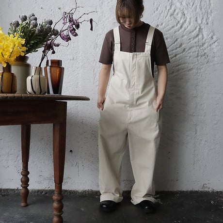 ànuke cotton wide salopette (ivory)