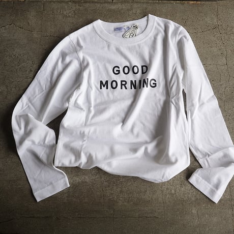 R&D.M.Co- GOOD MORNING L/T-shirt (white)[black/red]