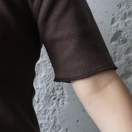 ànuke halfsleeve henley tops (brown/gray)