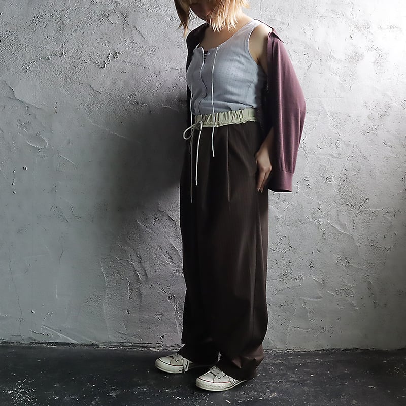 ànuke bicolor stripe pants (brown) | nii-B | W