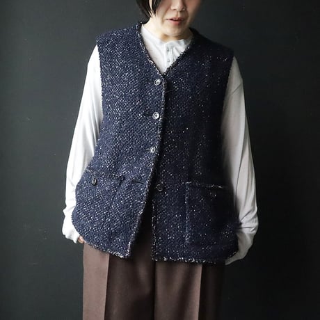 NOTA fancy tweed gillet (navy)
