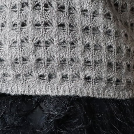 ànuke pattern Knit tanktop (ivory/gray)