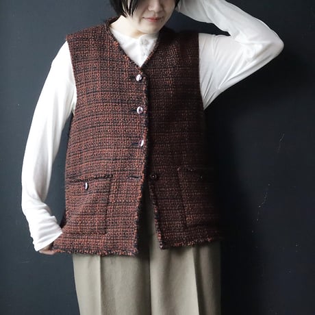 NOTA fancy tweed gillet (brown)