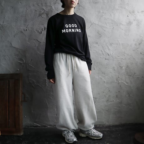 R&D.M.Co- GOOD MORNING L/T-shirt (black x white)