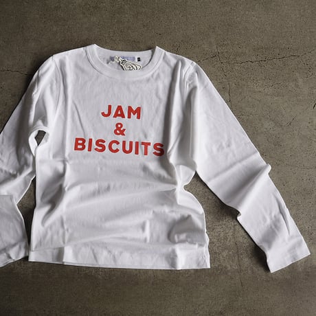 R&D.M.Co- JAM&BISCUITS L/T-shirt (white)[black/red]