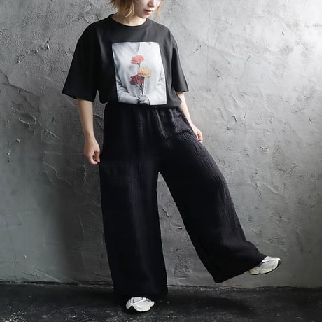 .less wide straight pants (black)