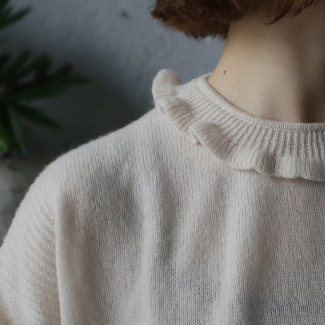 TOWAVASE Volant cashmere pullover (ivory)